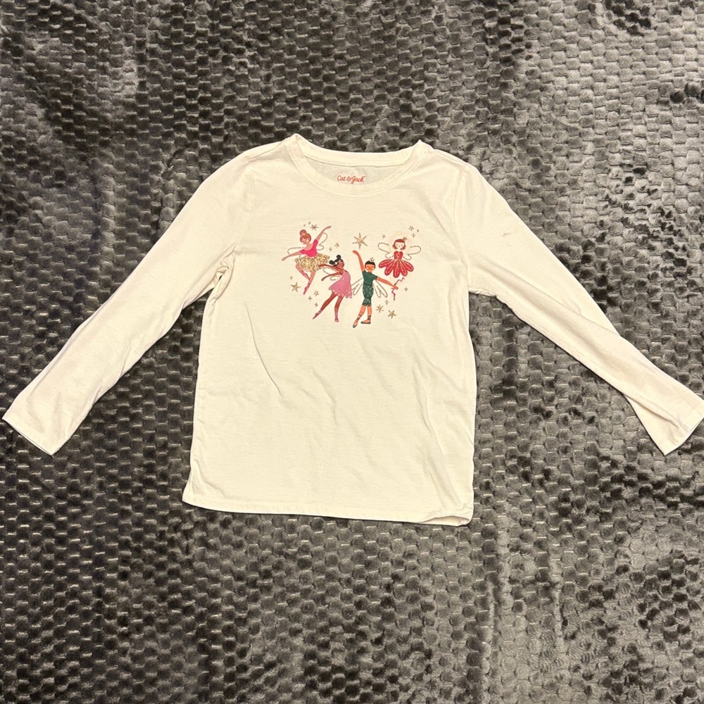 Cat & Jack Cream Long Sleeve Shirt with Dancer Print